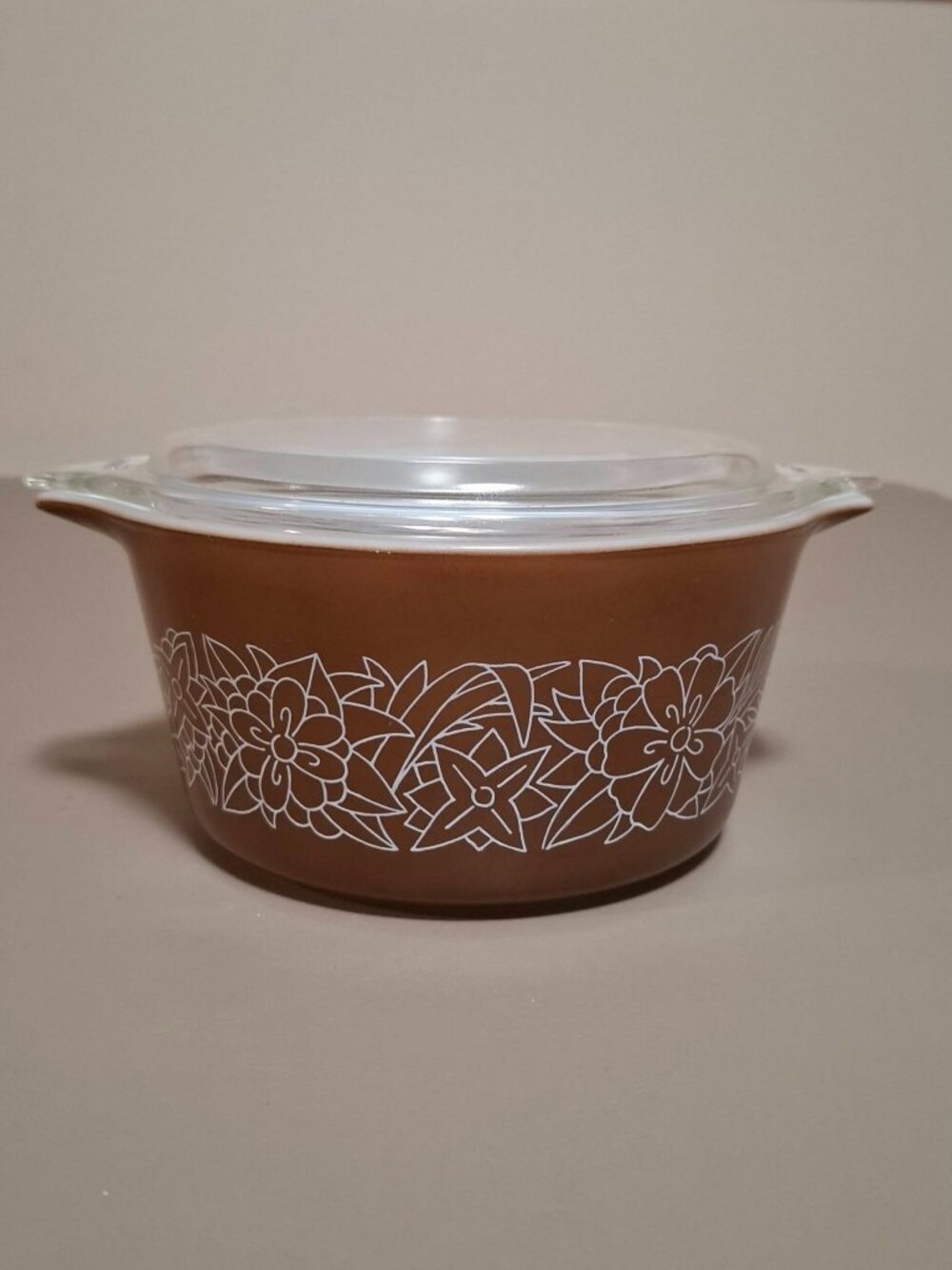 Pyrex Vintage 473-B Woodland 1 Quart Casserole Bowl With Clear Glass Lid